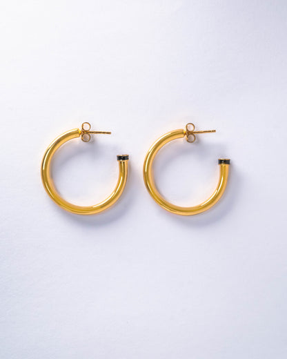 The Round Hoop Earrings